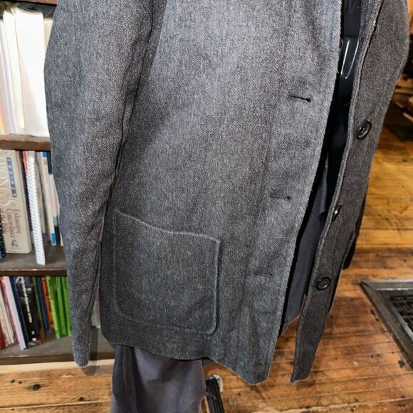 Gap gray recycled wool business casual M professional pea coat - Picture 2 of 4